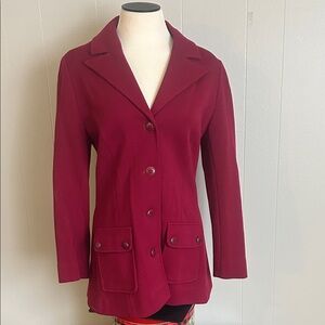 Vintage 100% wool Pendleton burgundy fitted coat made in Portland Oregon